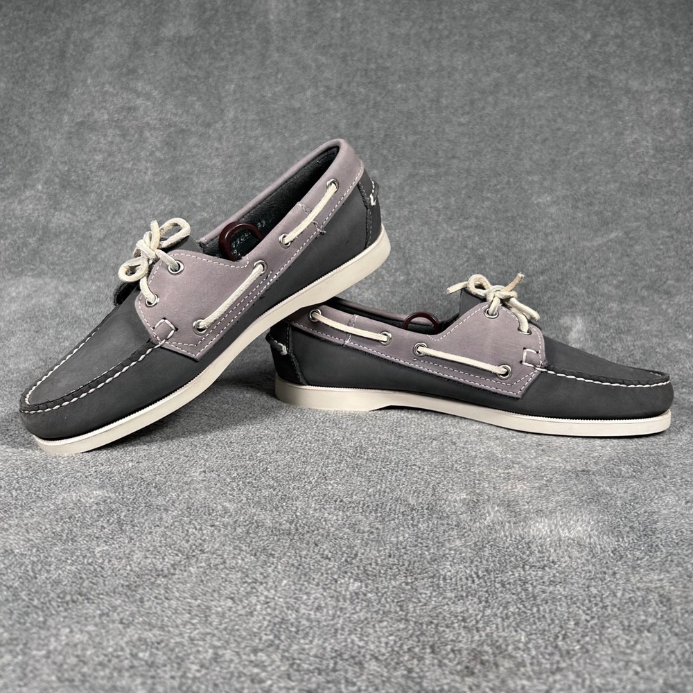 Sebago Docksides Grey Charcoal Nubuck Leather Boat Shoes Womens 9 M 79048122 - Picture 8 of 11